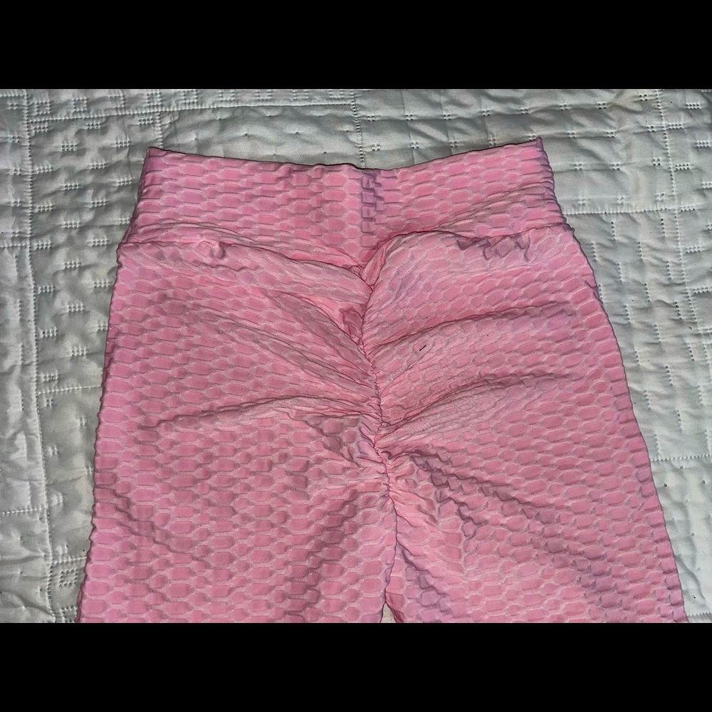 Cute and comfy pink TikTok leggings